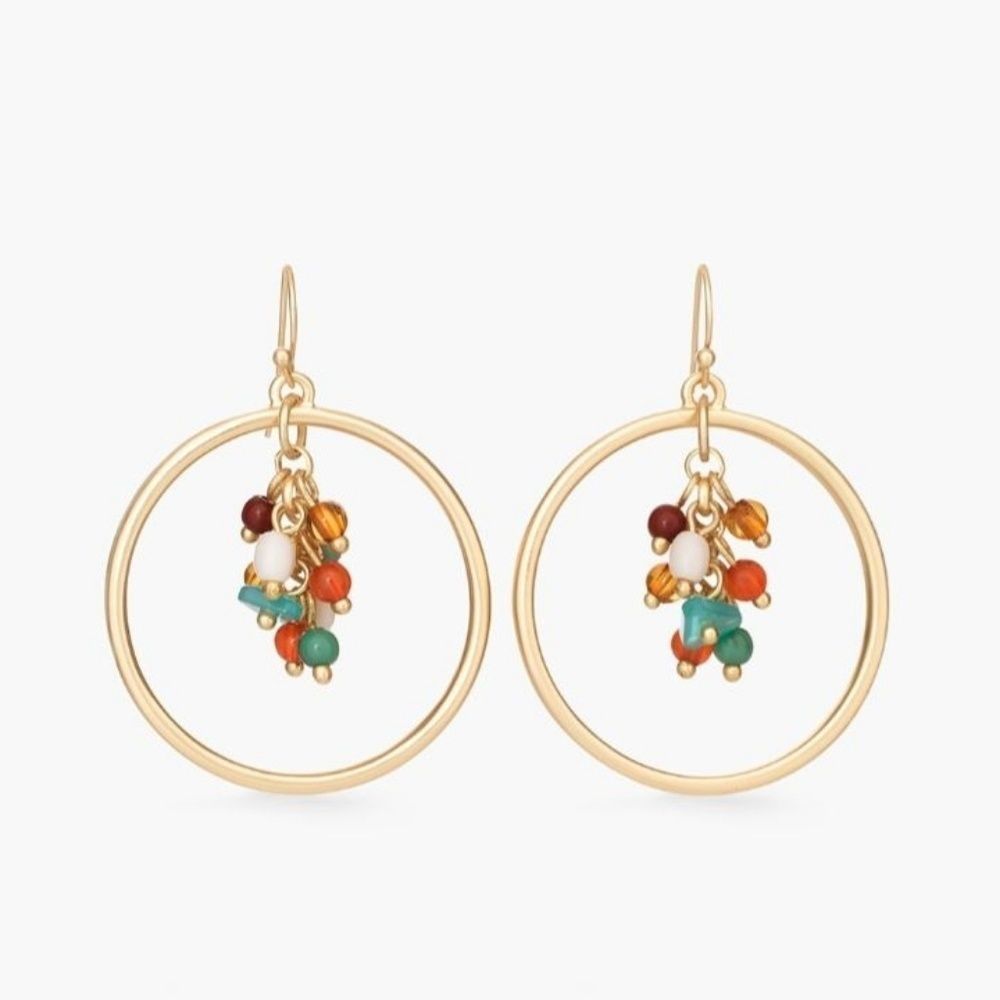 Sleek Multi-Color Cluster Hoop Earrings